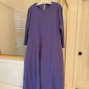 Alfani Purple Heather 3/4 Sleeve Long Dress with Pockets Size XL
